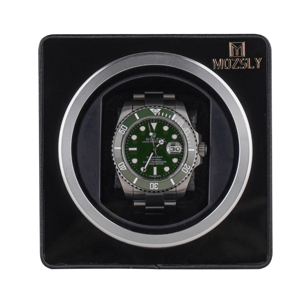 Home MOZSLY® Single Watch Winder - Black Leather MOZSLY® Single Watch Winder - B - Picture 3 of 12
